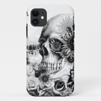 Reflection. Floral Landscape Skull. Iphone 11 Case by KPattersonDesign at Zazzle