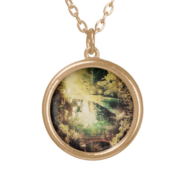 reflection gold plated necklace (Front)