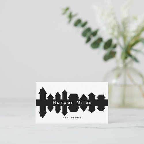 reflection houses silhouette real estate business card