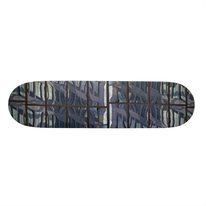 Reflection in glass curtain wall skate decks