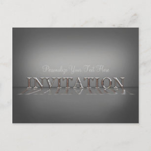 Reflection Mirror Invitation Gray Postcard