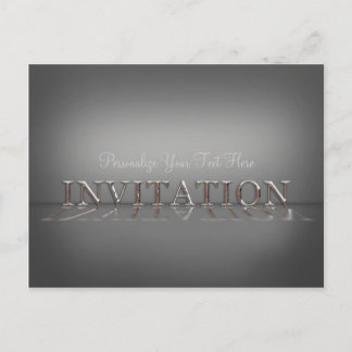 Reflection Mirror Invitation Gray Postcard
