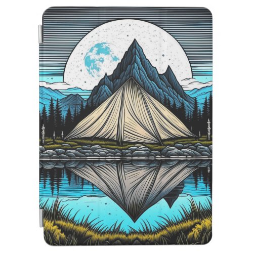 Reflection of a Tent on the Lake in the Mountains iPad Air Cover