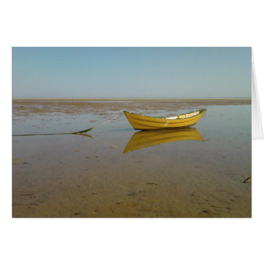 Reflection of a yellow boat cards (Front Horizontal)