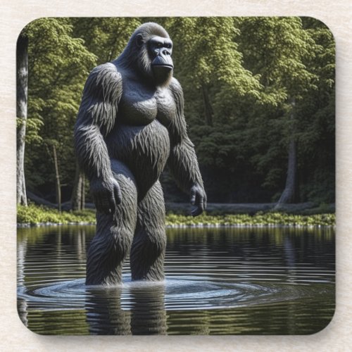 Reflection of Bigfoot in Water Beverage Coaster