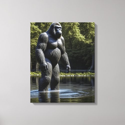 Reflection of Bigfoot in Water Canvas Print