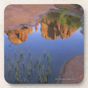 Reflection of Cathedral Rock , Sedona , Arizona Beverage Coaster