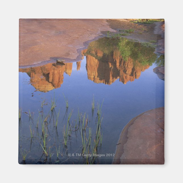 Reflection of Cathedral Rock , Sedona , Arizona Magnet (Front)