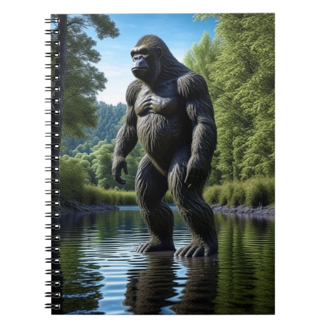 Reflection of Muscular Bigfoot in Water Notebook (Front)