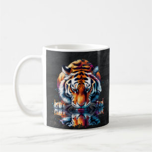 Reflection of Tiger Drinking Water Coffee Mug