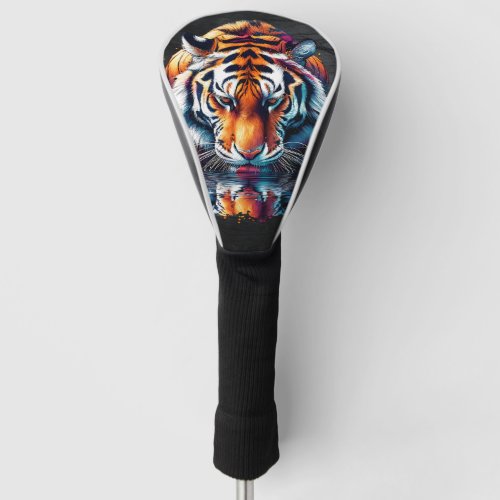 Reflection of Tiger Drinking Water  Golf Head Cover
