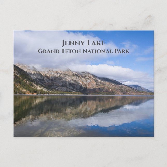 Reflection on Jenny Lake Grand Teton National Park Postcard (Front)