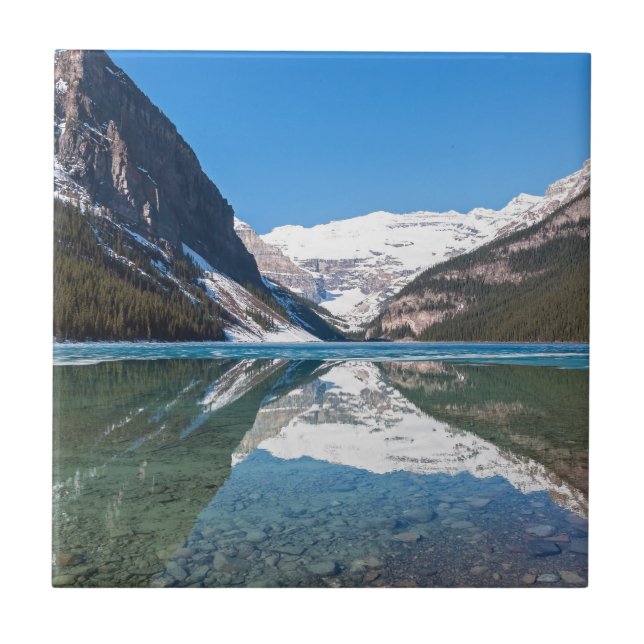 Reflection on Lake Louise - Banff NP, Canada Ceramic Tile (Front)