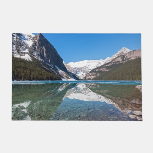 Reflection on Lake Louise _ Banff NP Canada Doormat