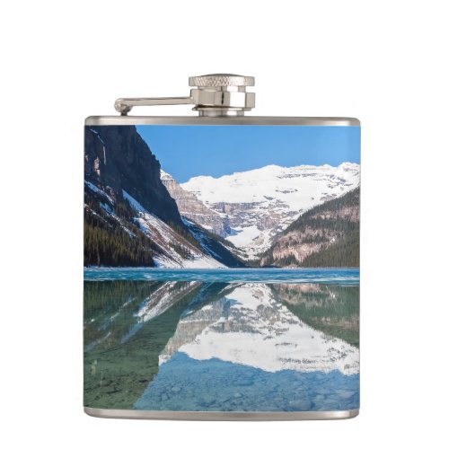 Reflection on Lake Louise _ Banff NP Canada Flask