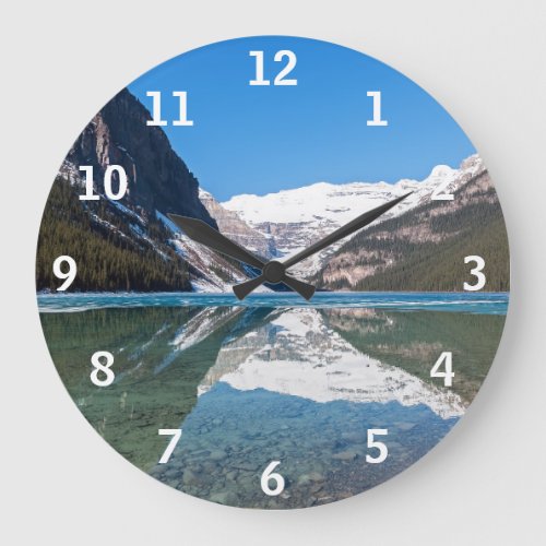 Reflection on Lake Louise _ Banff NP Canada Large Clock