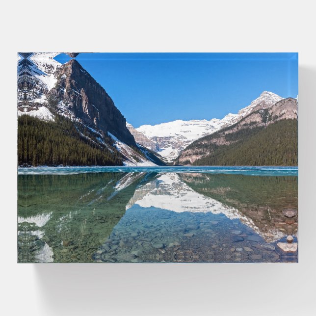 Reflection on Lake Louise - Banff NP, Canada  Paperweight (Front)