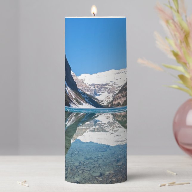Reflection on Lake Louise - Banff NP, Canada Pillar Candle (In Situ)