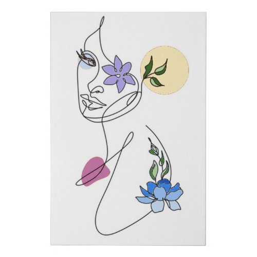 Reflection on Life Womans Face Canvas Wall Art