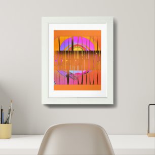 Reflection Orange Poster Wall Print