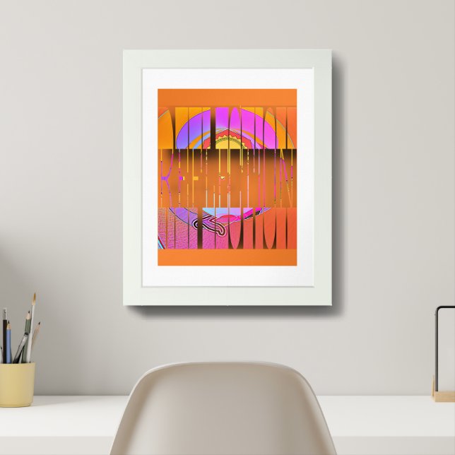 Reflection Orange Poster Wall Print 