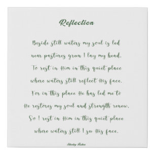 Reflection Poem Faux Canvas Print
