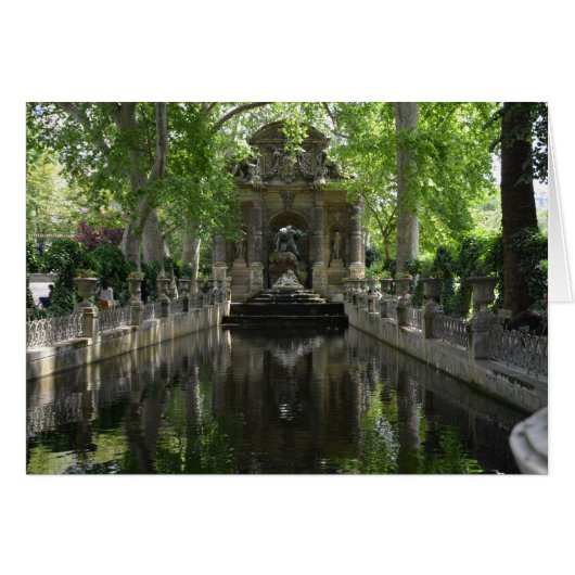 Reflection pool: Paris, France Cards (Front Horizontal)