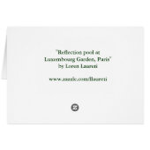 Reflection pool: Paris, France Cards (Back Horizontal)