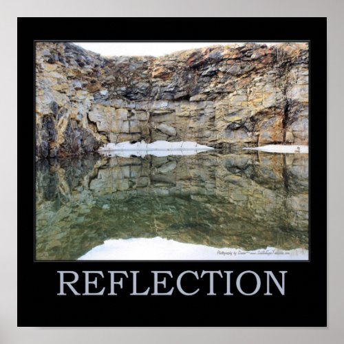 Reflection Rock Wall In Water 3 Inspirational Poster