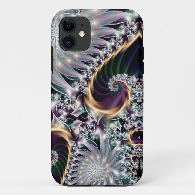 Reflection Silver Spiral Fractal Case-Mate iPhone Case (Back)