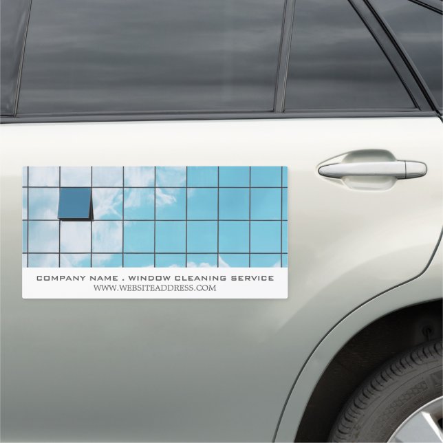 Reflection, Window Cleaner, Cleaning Service Car Magnet (In Situ)