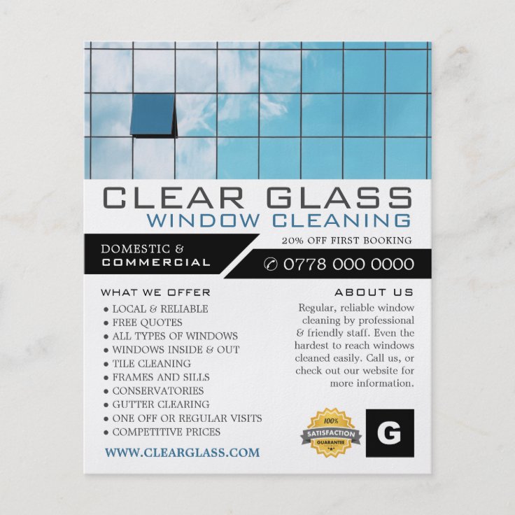 Reflection, Window Cleaners, Cleaning Advertising Flyer | Zazzle