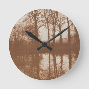 Reflections, 1843 (sepia photo) round clock