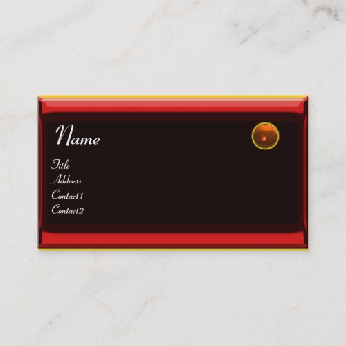 REFLECTIONS 2 AGATE MONOGRAMblack red yellow Business Card