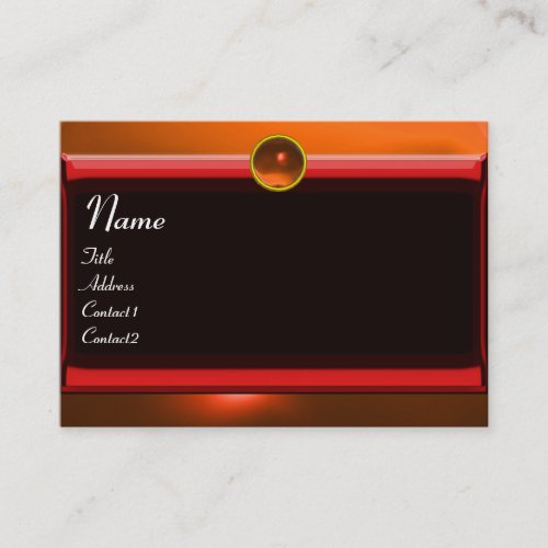 REFLECTIONS 2 AGATE monogram black red yellow Business Card