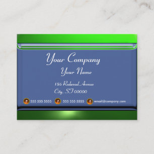 REFLECTIONS 2 EMERALD monogram white blue green Business Card