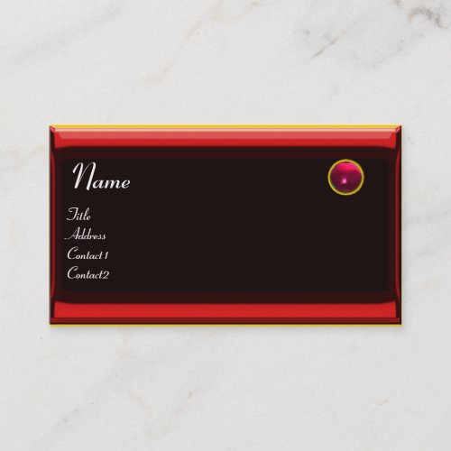 REFLECTIONS 2 RUBY monogram  black red yellow Business Card