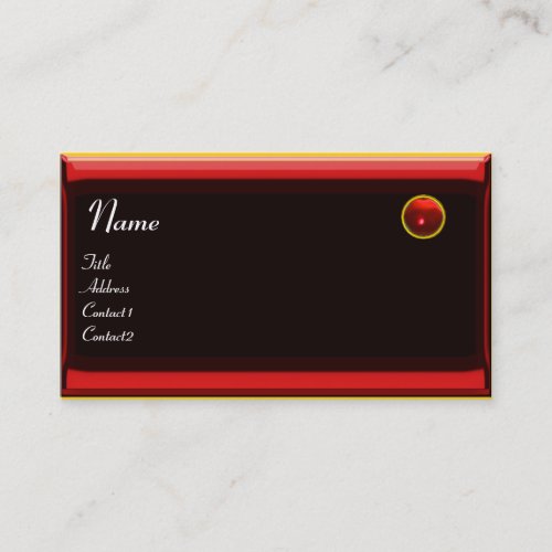 REFLECTIONS 2 RUBY MONOGRAMblack red yellow Business Card