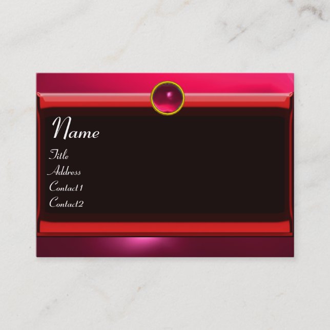 REFLECTIONS 2 RUBY monogram black red yellow white Business Card (Front)