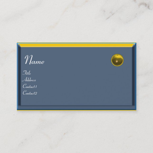 REFLECTIONS 2 TOPAZ  MONOGRAM,blue black  yellow Business Card (Front)