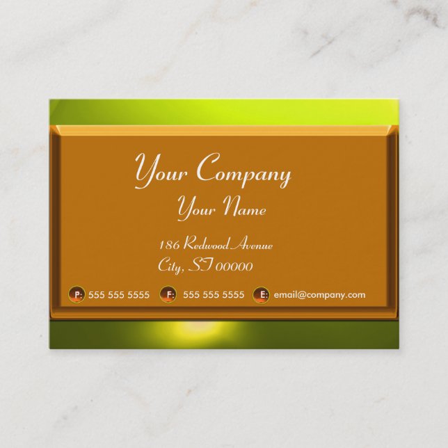 REFLECTIONS 2 TOPAZ monogram white brown yellow Business Card (Front)