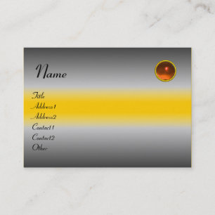 REFLECTIONS AGATE MONOGRAM, grey white yellow Business Card