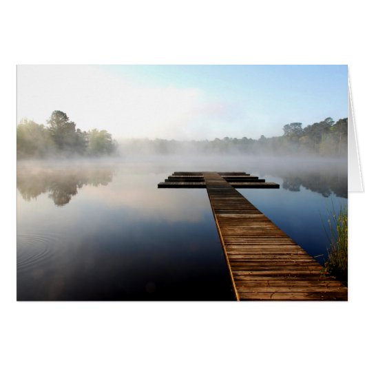 Reflections at a Boat Dock Cards (Front Horizontal)