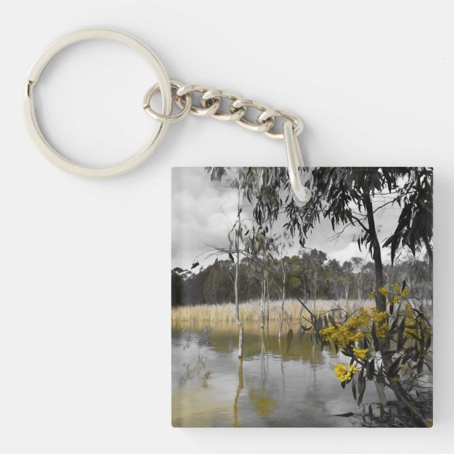 Reflections Beneath Gray Skies Keychain (Front)