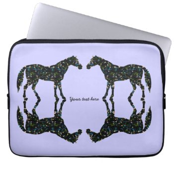 Reflections Blue Horses Laptop Sleeve by MysticDesigns at Zazzle