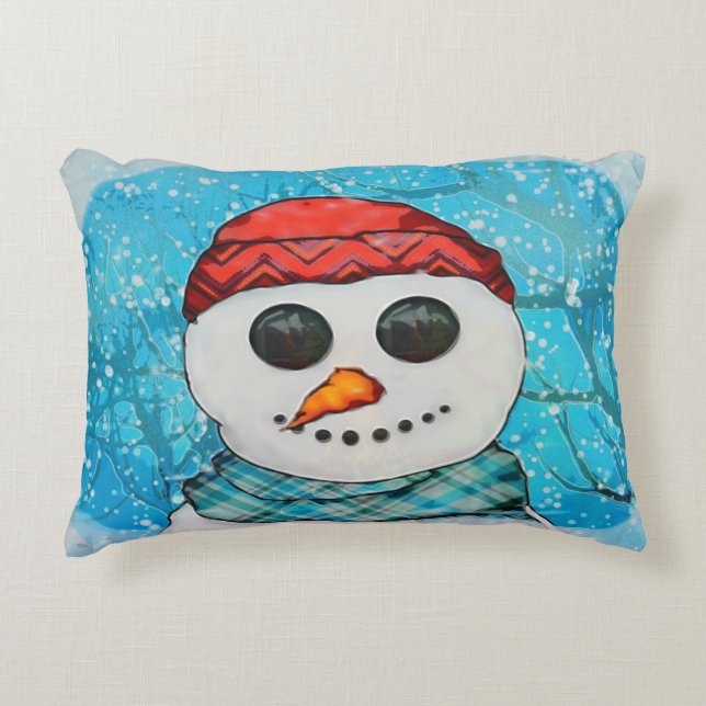 Reflections Christmas Snowman DECOR COLLECTION Accent Pillow (Front)