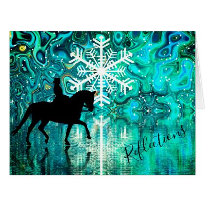 Reflections Dressage Horse Winter Snowflake BIG Card