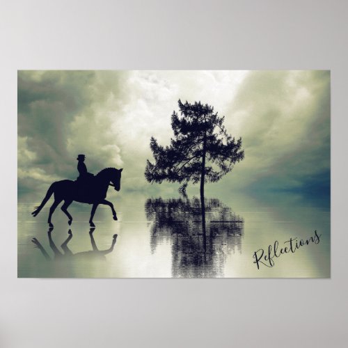 Reflections Dressage Stormy Weather and Tree Horse Poster