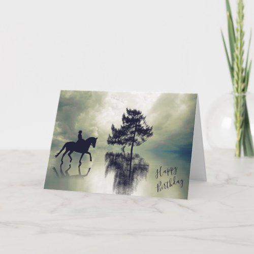 Reflections Dressage Stormy Weather Horse Birthday Card