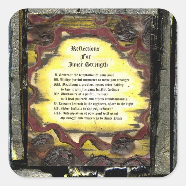 Reflections For Inner Strength Square Sticker (Front)